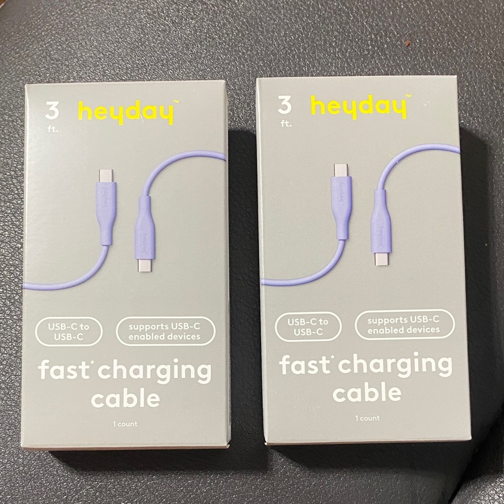 (Getting 2)Heyday Purple USB-C Charging Cable